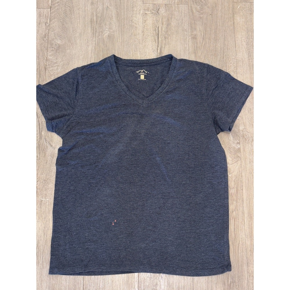 Blue Mountain T Shirt Womens Large Heather Blue V Neck‎ Casual Everyday Wear